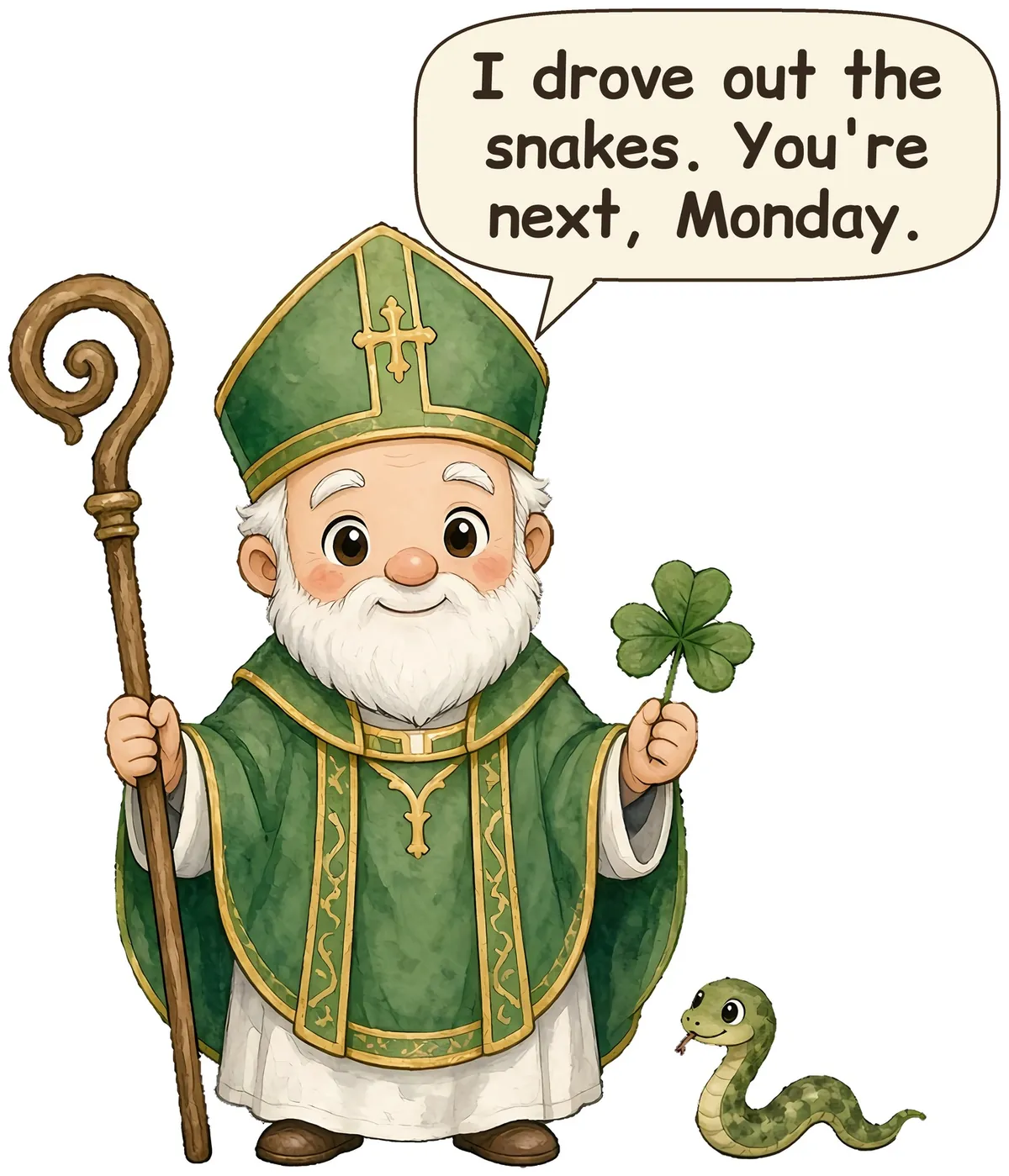 Saint Patrick storybook watercolor design