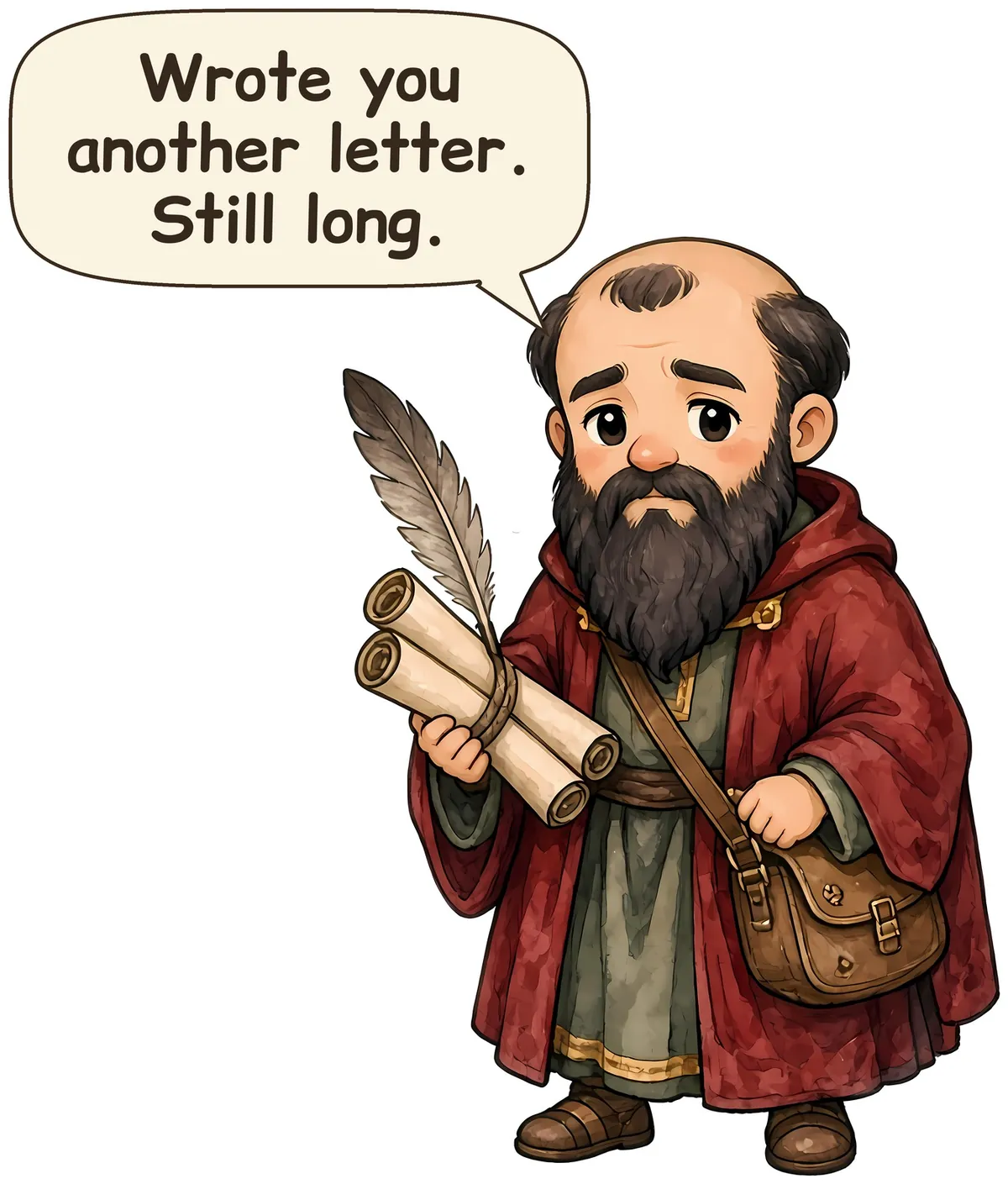 Saint Paul the Apostle storybook watercolor design