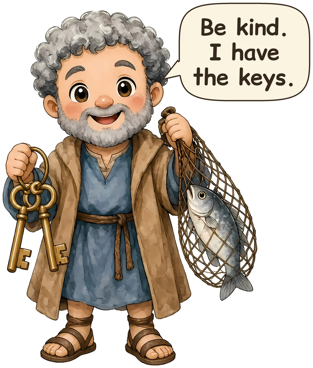 Saint Peter the Apostle storybook watercolor design