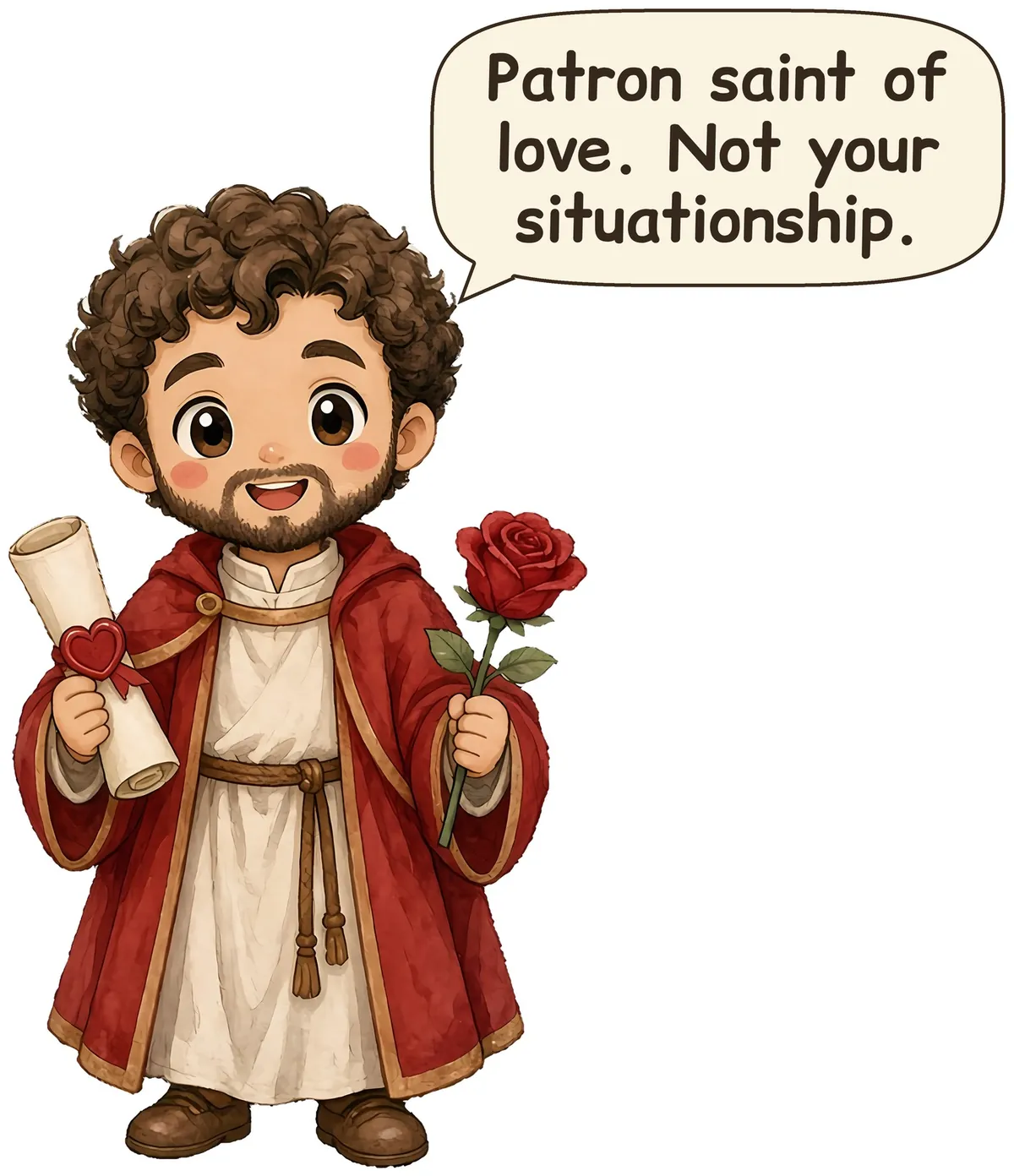 Saint Valentine storybook watercolor design