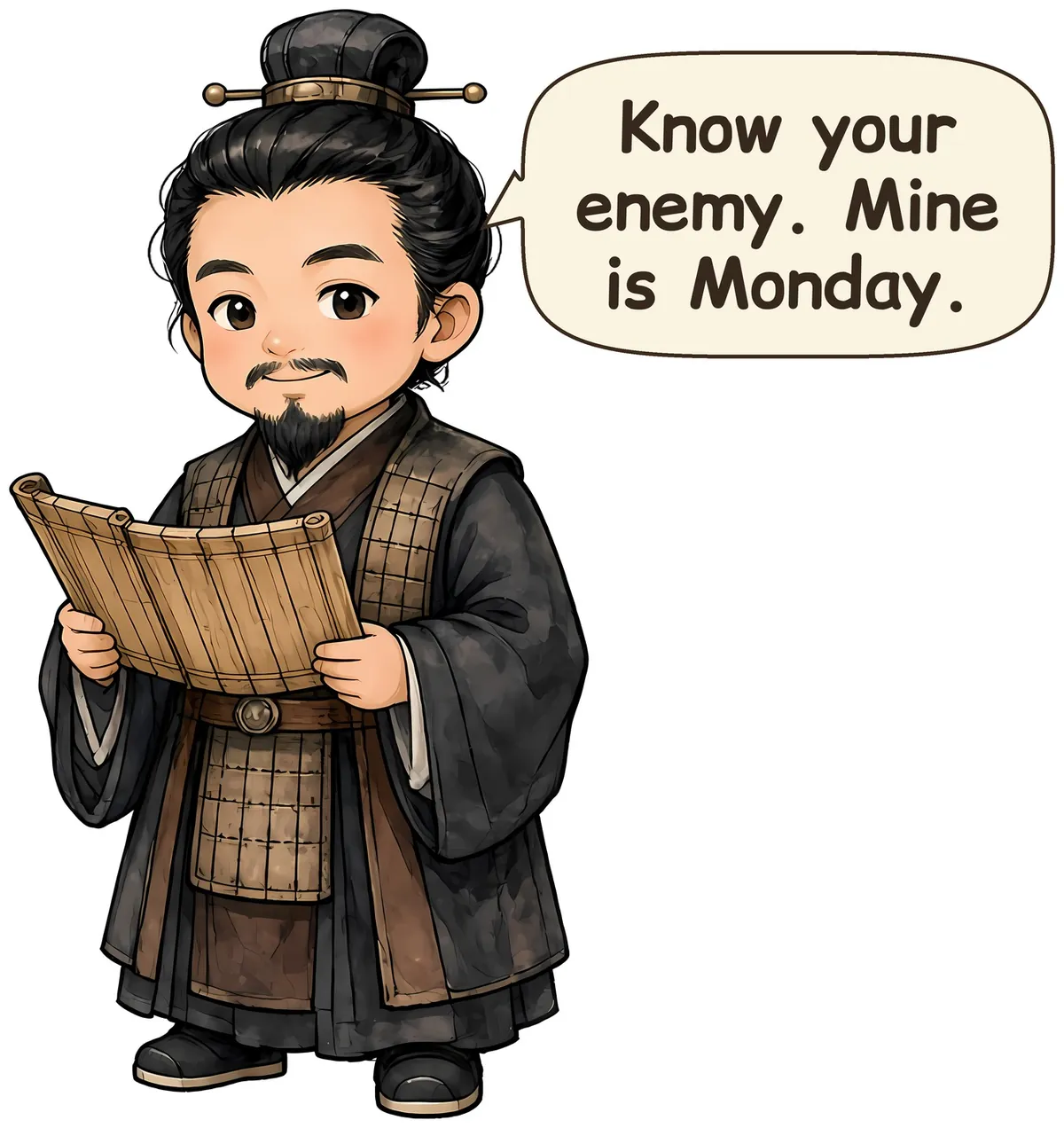 Sun Tzu storybook watercolor design