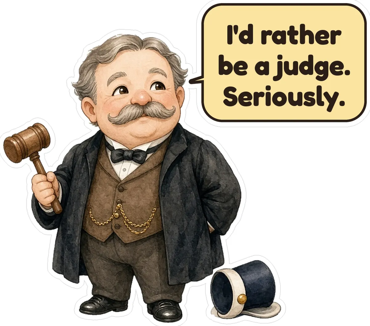 William Howard Taft storybook watercolor design