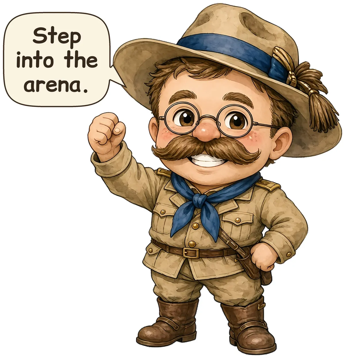 Teddy Roosevelt storybook watercolor design