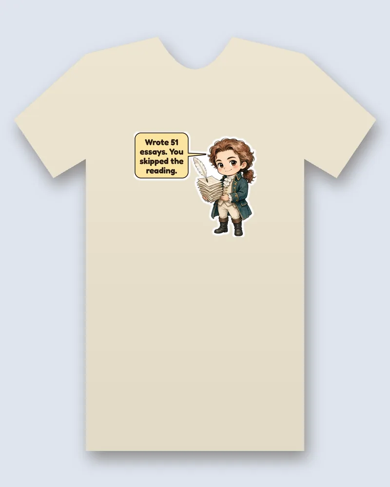 Alexander Hamilton on a natural tee mockup