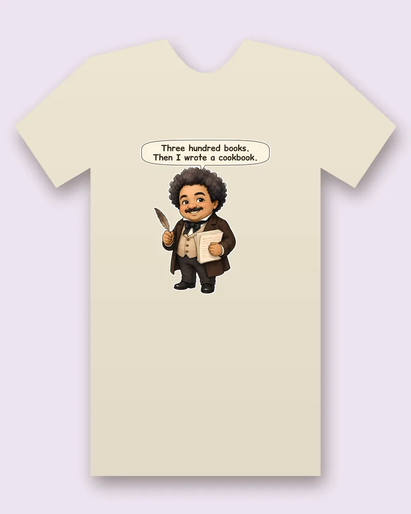 Alexandre Dumas on a natural tee mockup