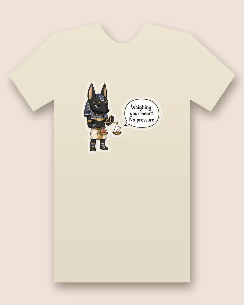 Anubis on a natural tee mockup