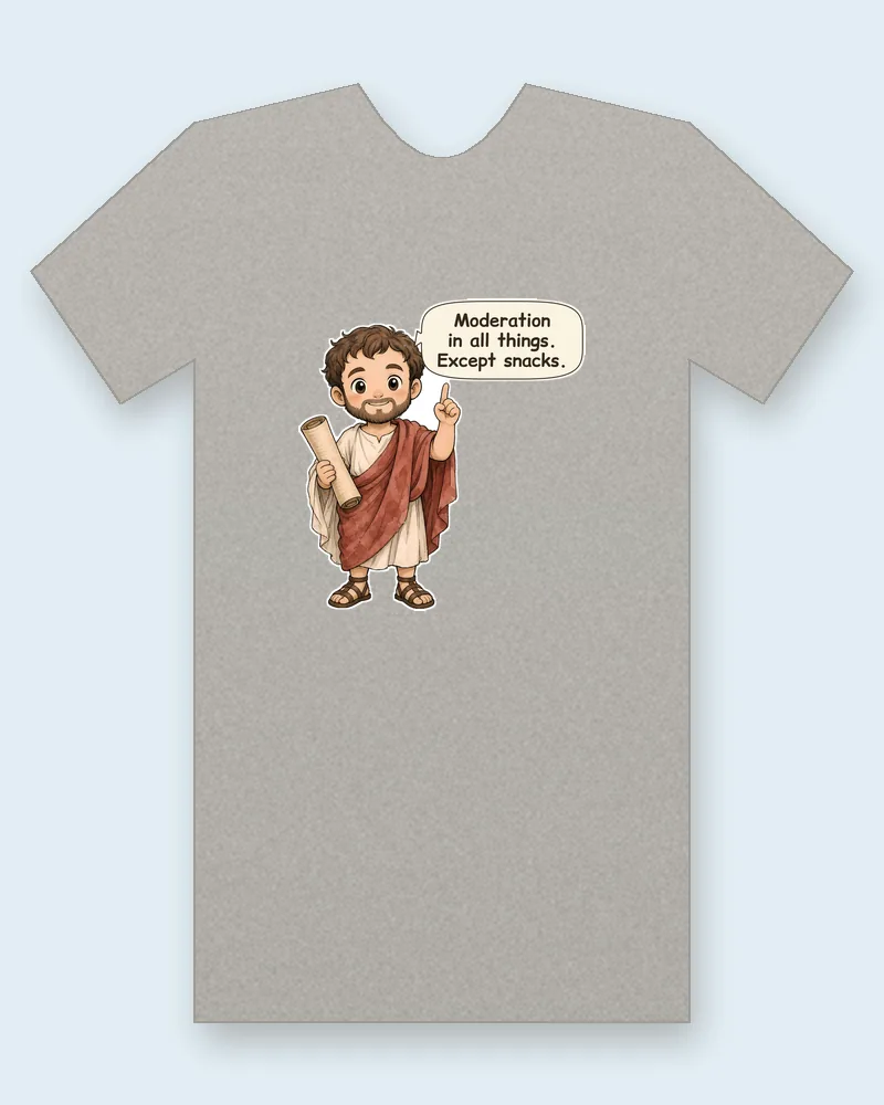 Aristotle on a heather gray tee mockup