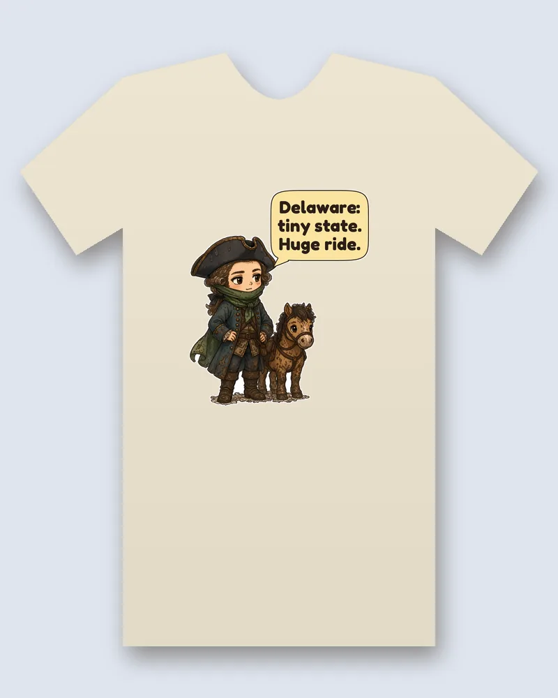 Caesar Rodney on a natural tee mockup