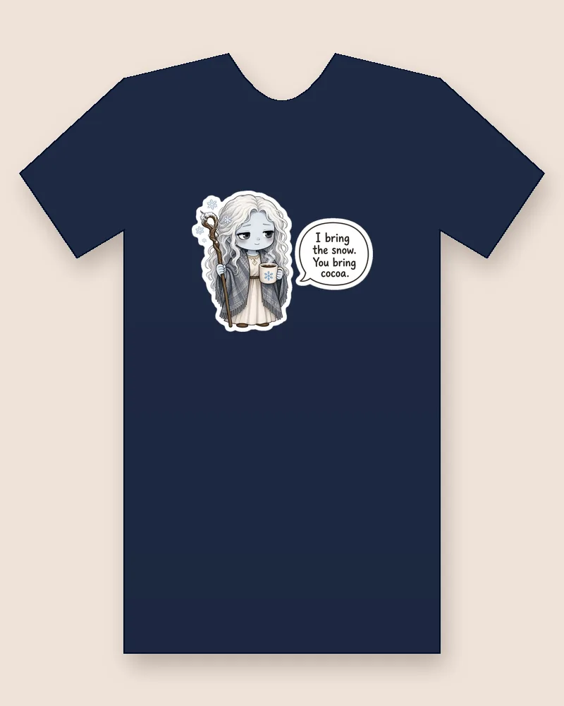 Cailleach on a navy tee mockup