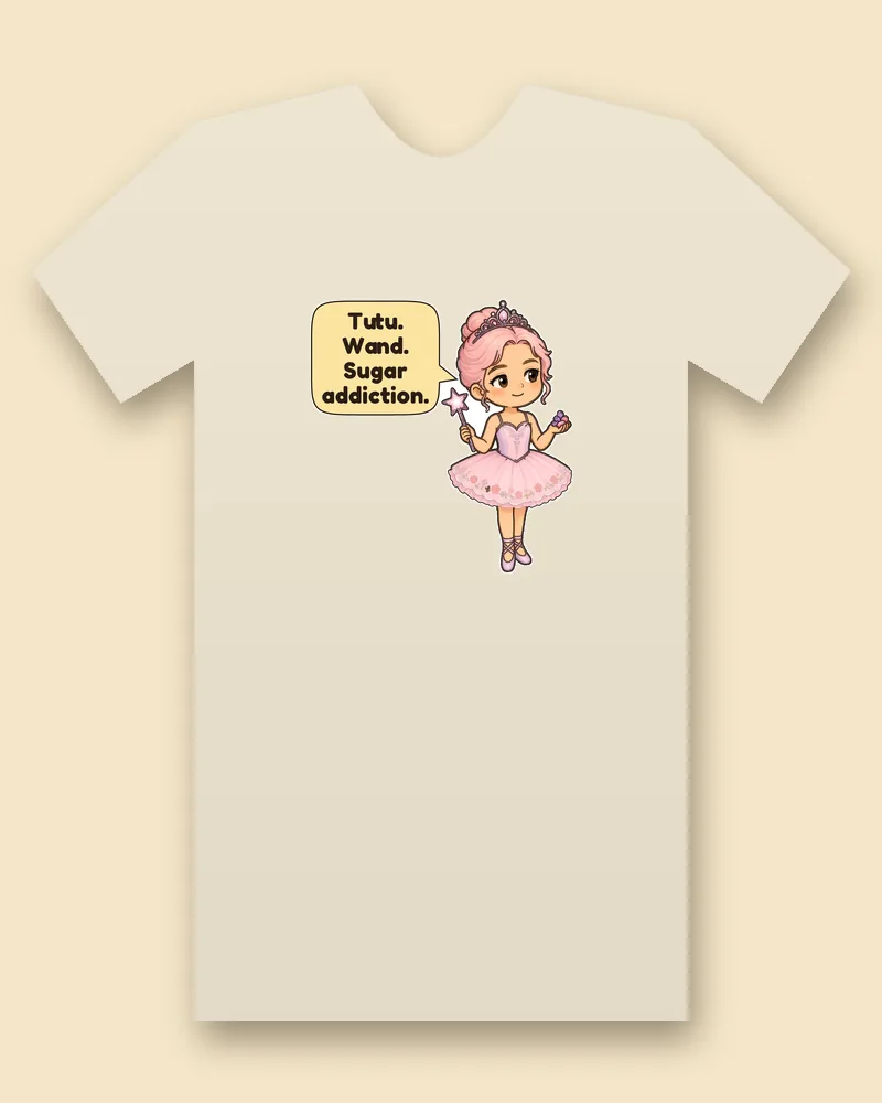 Christmas Dance Fairy on a natural tee mockup