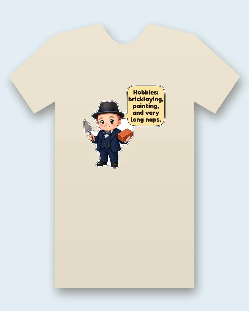 Winston Churchill on a natural tee mockup