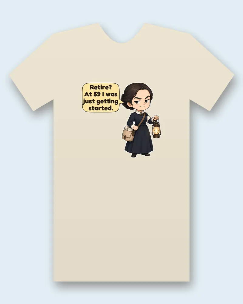 Clara Barton on a natural tee mockup