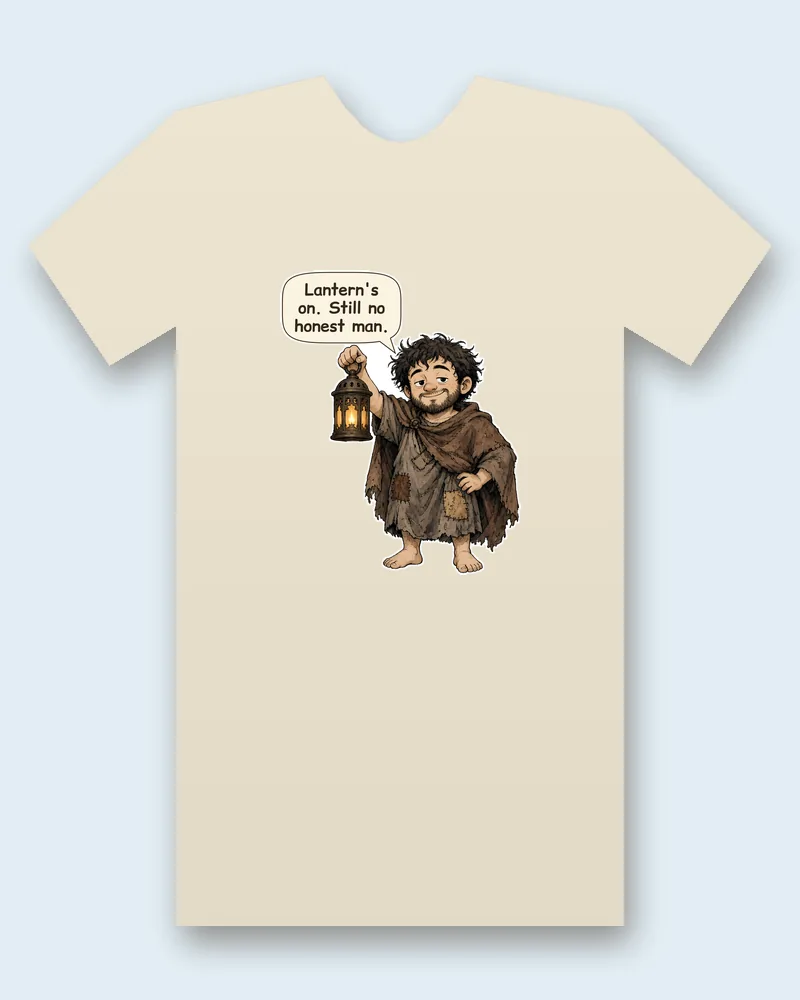 Diogenes on a natural tee mockup