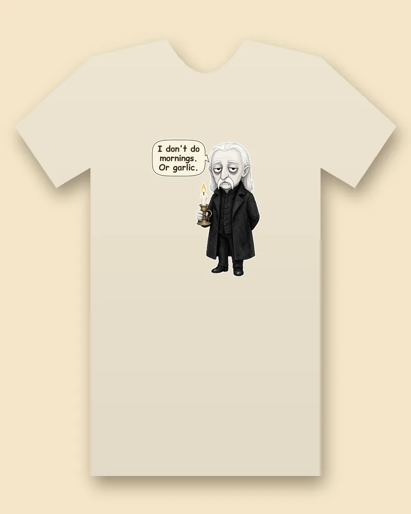 Dracula on a natural tee mockup