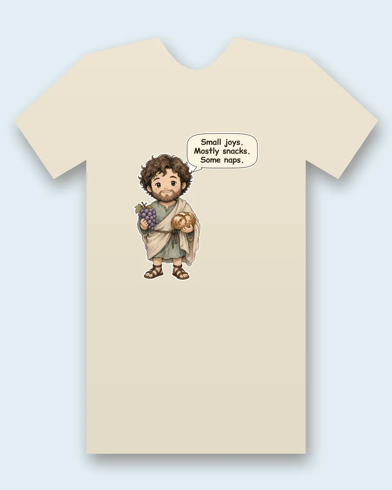 Epicurus on a natural tee mockup