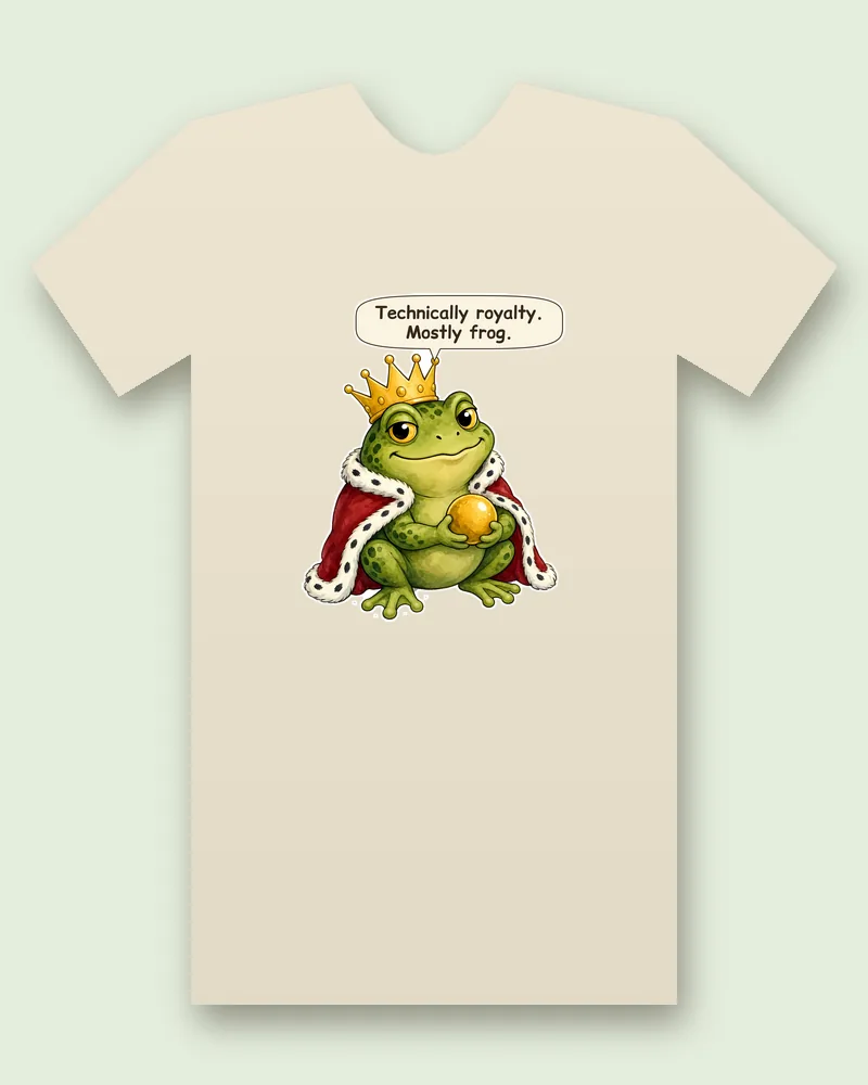 Frog Prince on a natural tee mockup