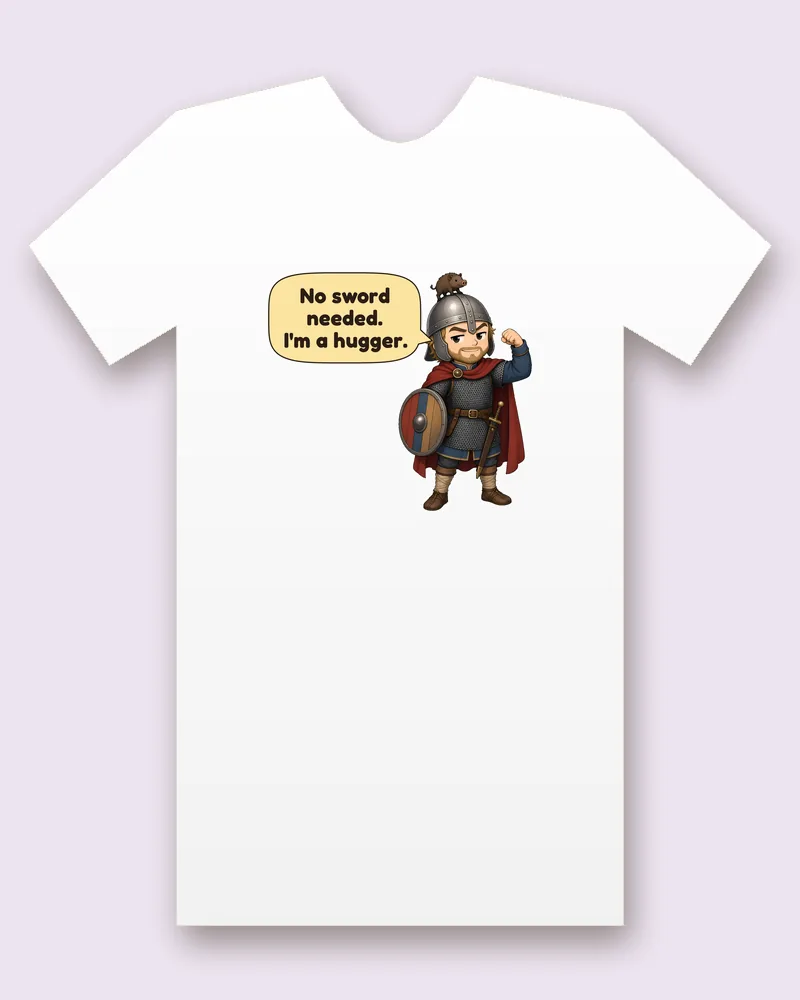 Geatish Warrior on a white tee mockup
