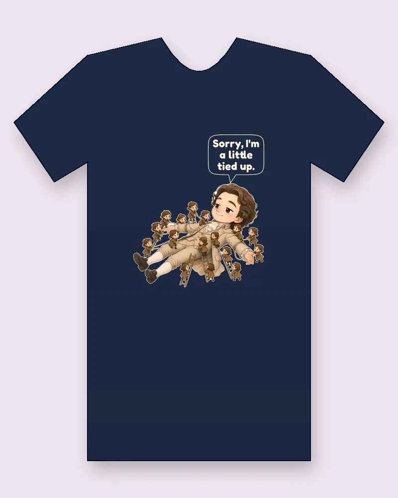 Gulliver on a navy tee mockup