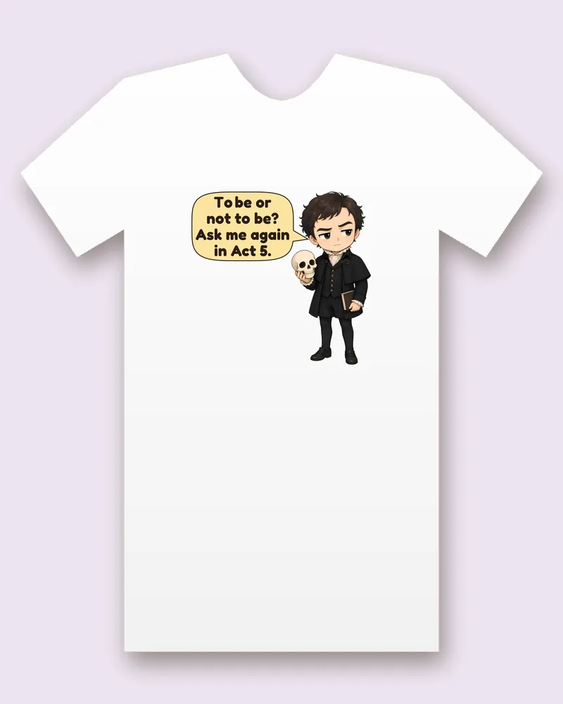 Hamlet on a white tee mockup