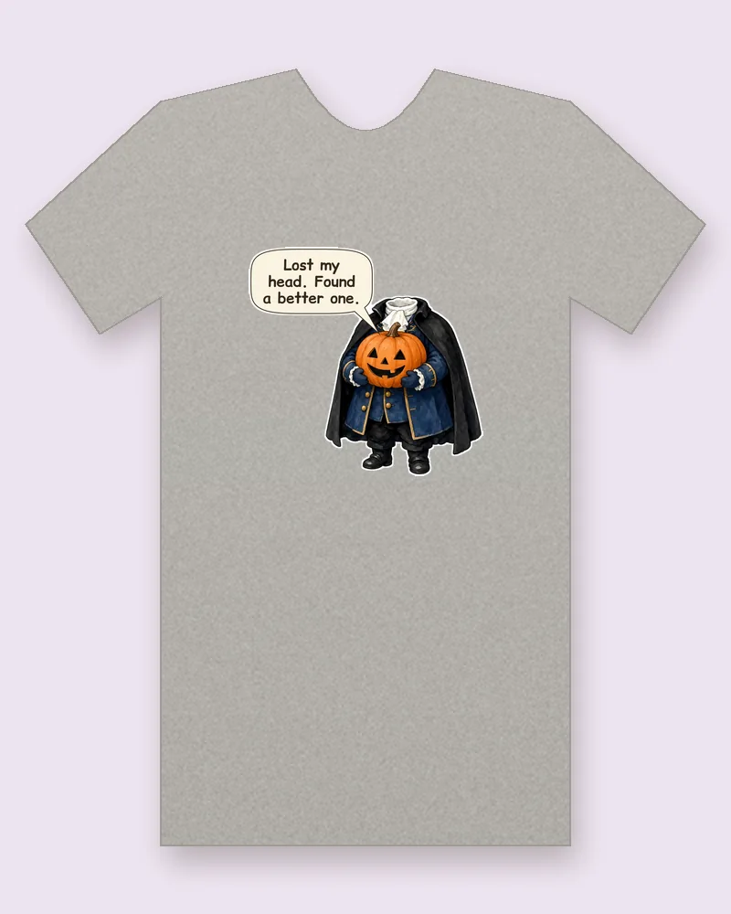 Headless Rider on a heather gray tee mockup