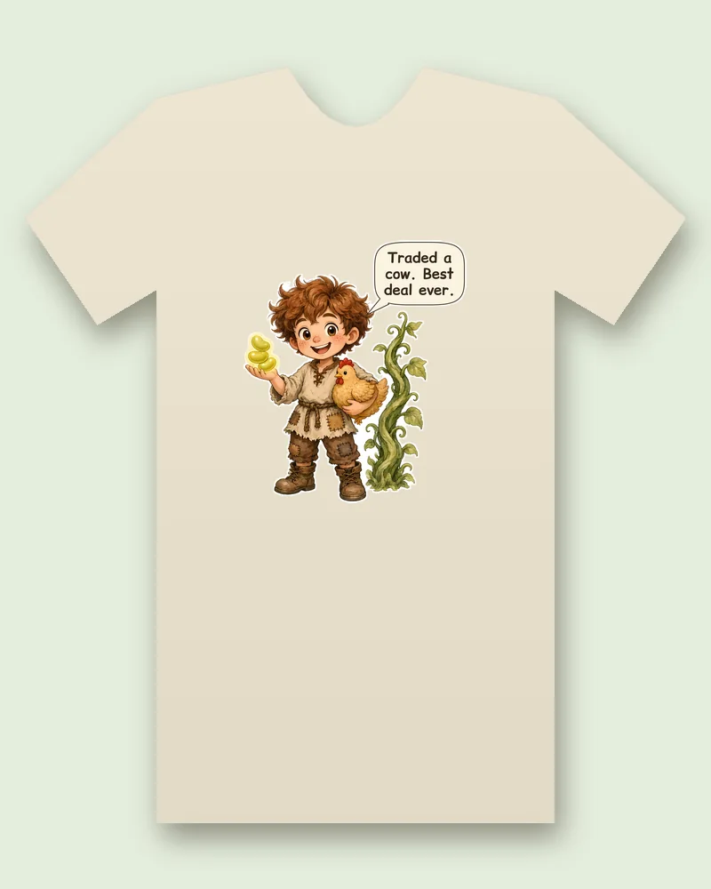 Jack and the Beanstalk on a natural tee mockup