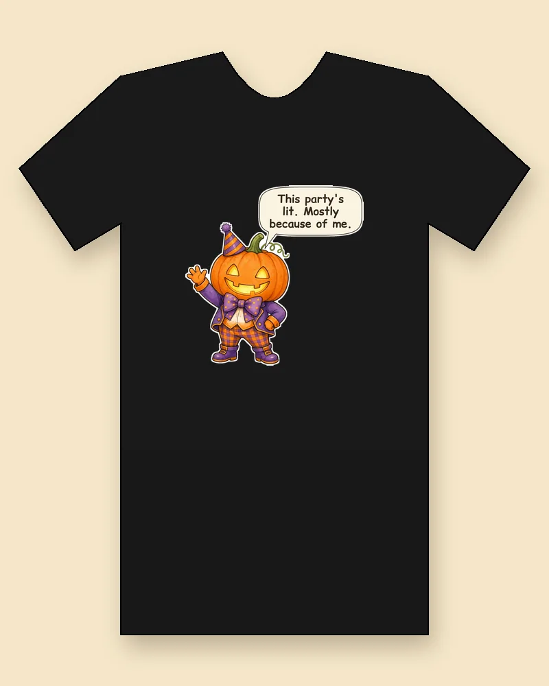 Jack-o'-Lantern on a black tee mockup