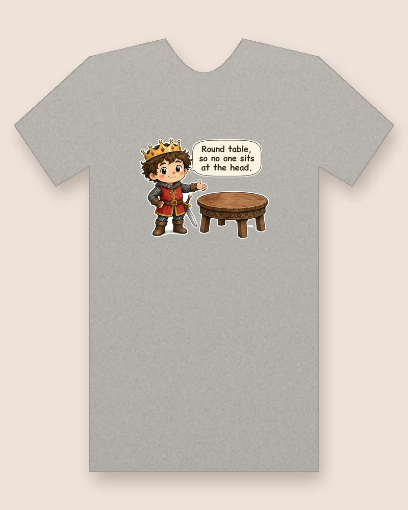 Camelot's King on a heather gray tee mockup