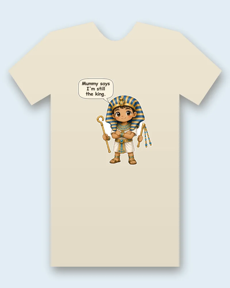 King Tutankhamun on a natural tee mockup