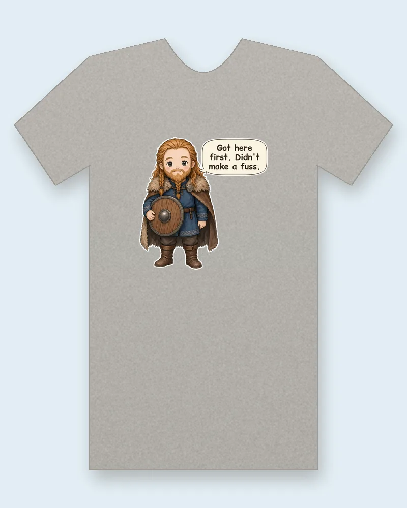 Leif Erikson on a heather gray tee mockup