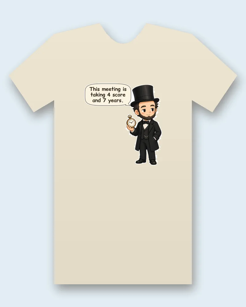 Abraham Lincoln on a natural tee mockup
