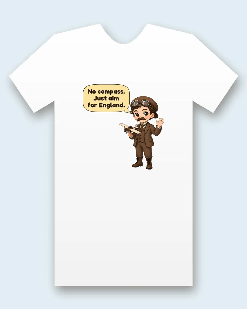 Louis Blériot on a white tee mockup