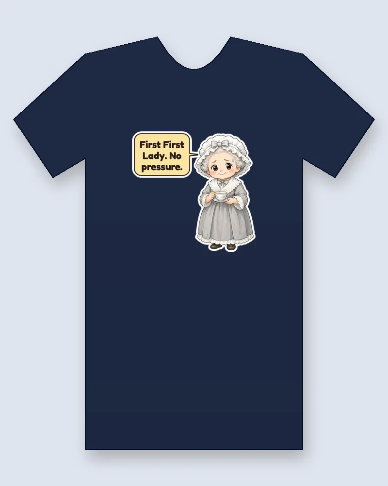 Martha Washington on a navy tee mockup