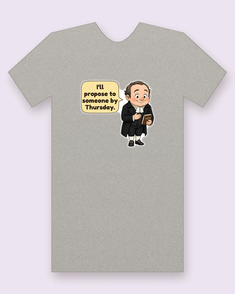 Mr Collins on a heather gray tee mockup