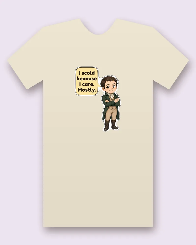 Mr Knightley on a natural tee mockup