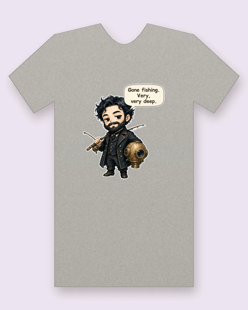 The Submarine Captain on a heather gray tee mockup