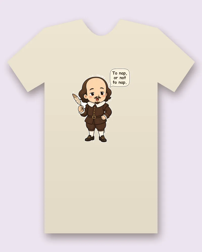 William Shakespeare on a natural tee mockup