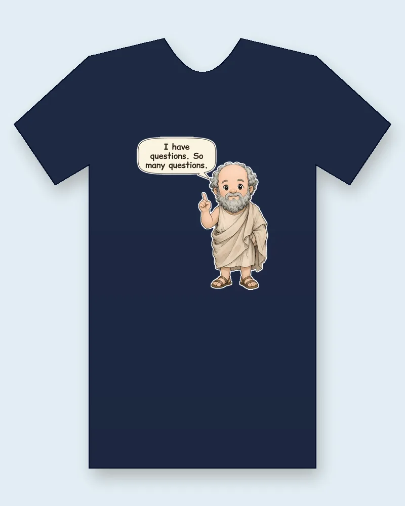 Socrates on a navy tee mockup