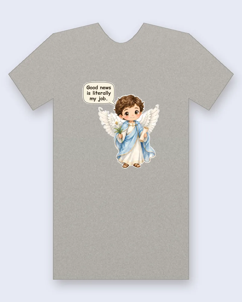 Saint Gabriel the Archangel on a heather gray tee mockup