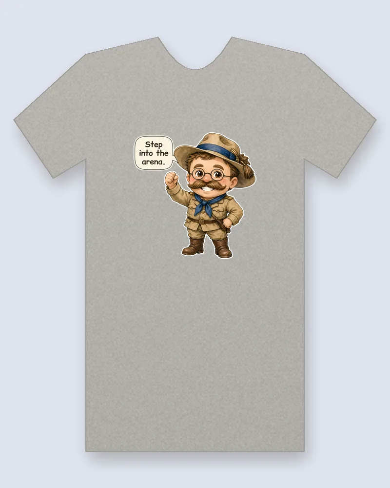 Teddy Roosevelt on a heather gray tee mockup