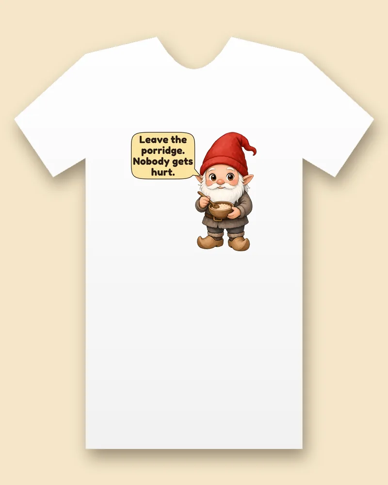 Tomte on a white tee mockup