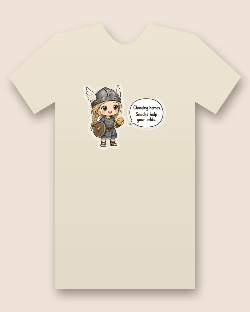 Valkyrie on a natural tee mockup