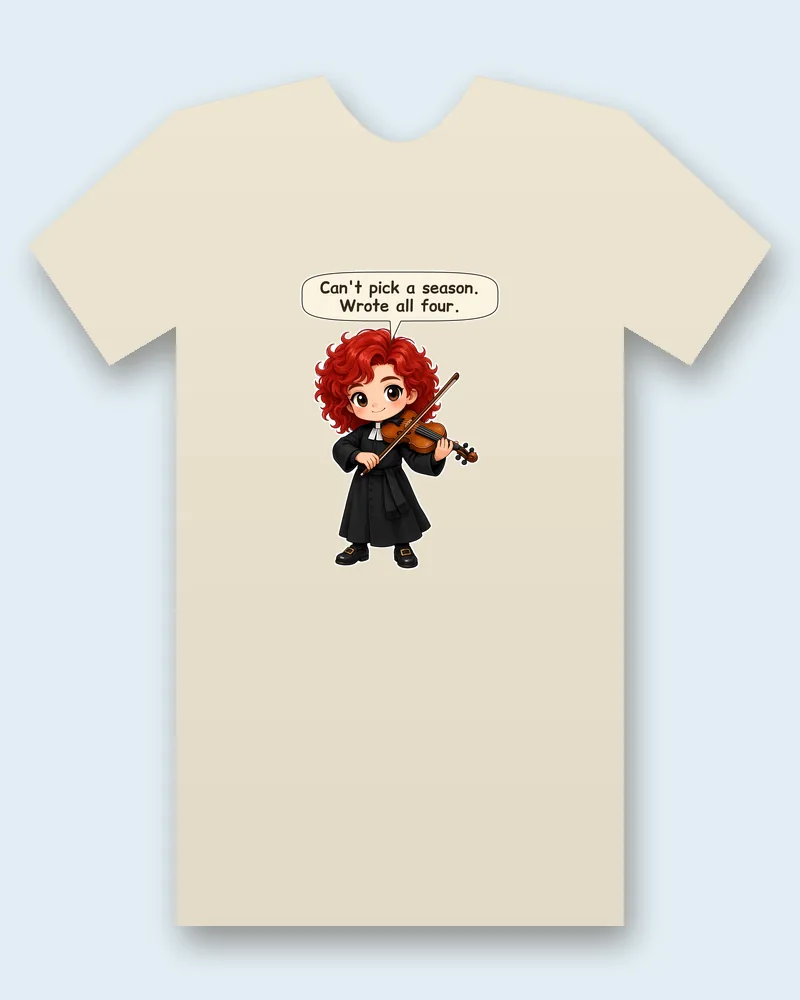 Antonio Vivaldi on a natural tee mockup
