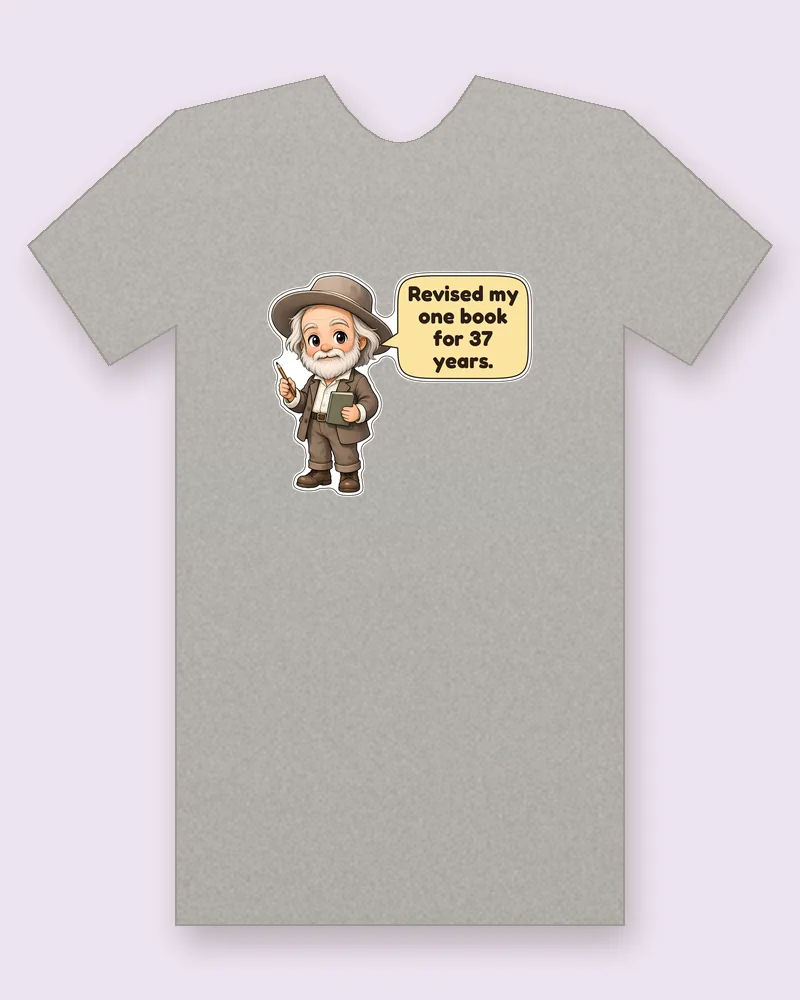 Walt Whitman on a heather gray tee mockup