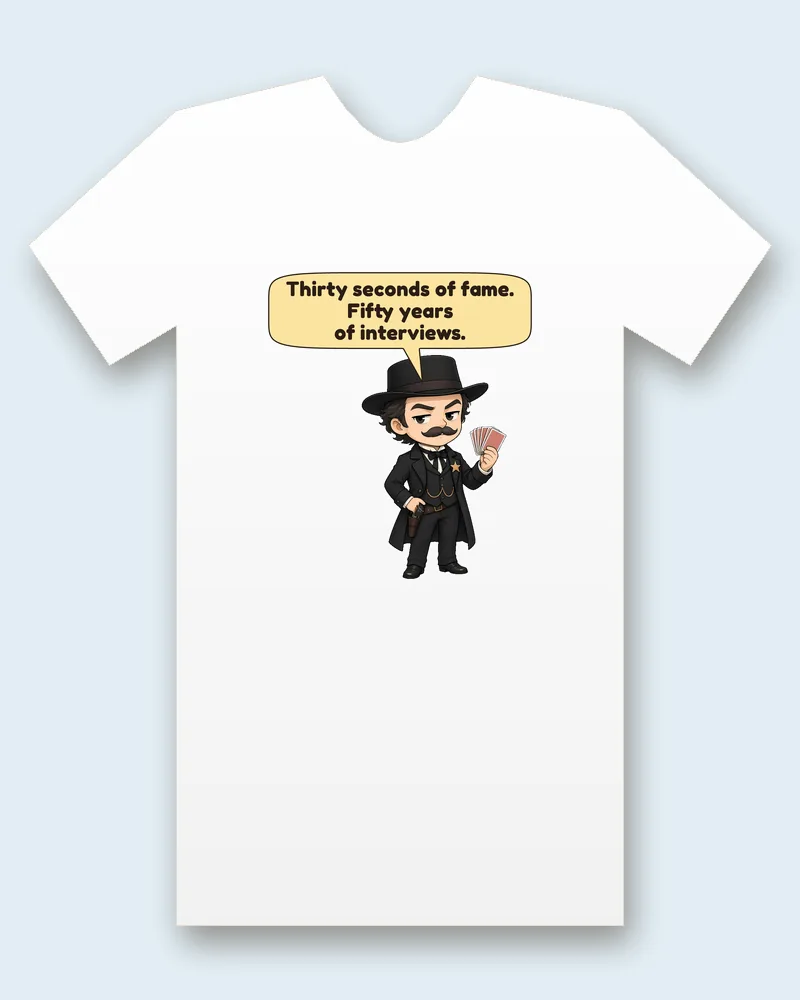 Wyatt Earp on a white tee mockup
