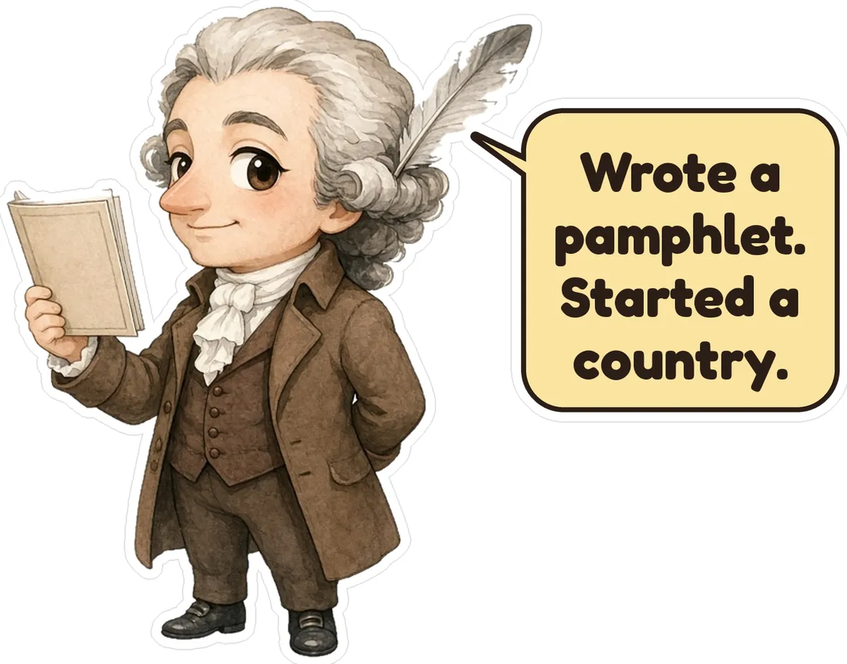 Thomas Paine storybook watercolor design
