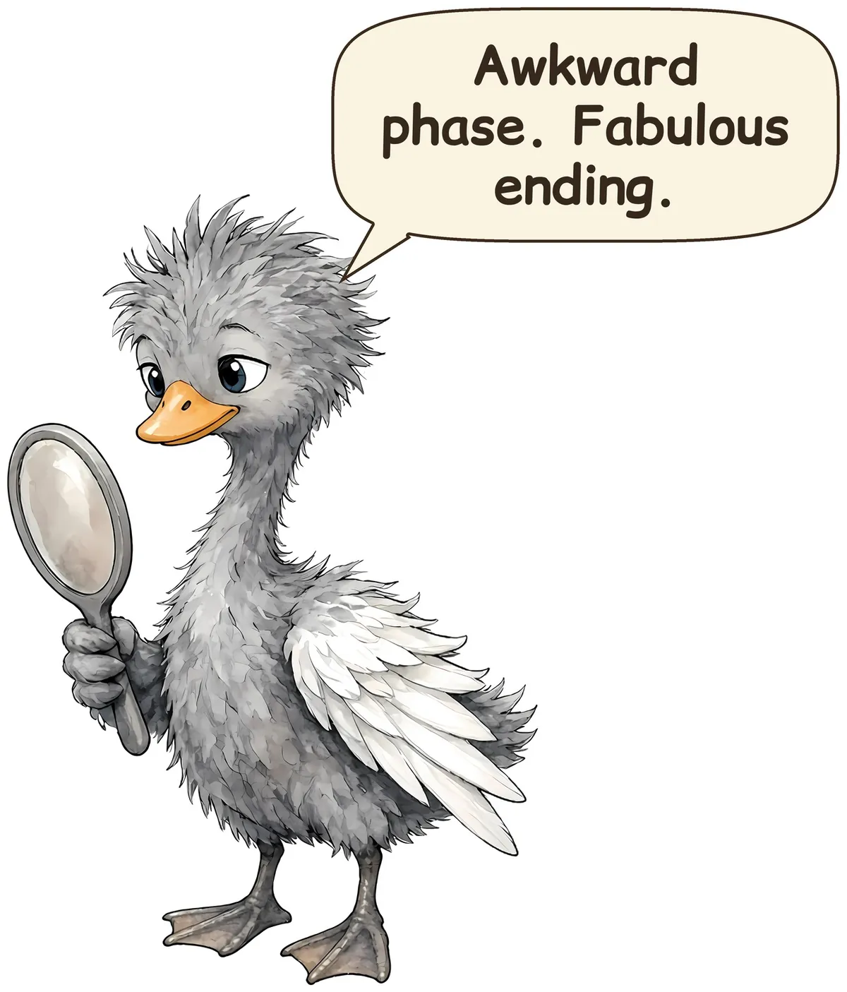 Ugly Duckling storybook watercolor design