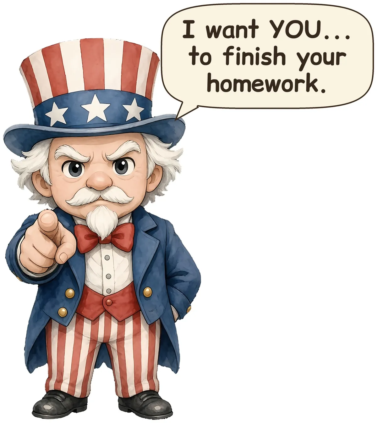 Uncle Sam storybook watercolor design