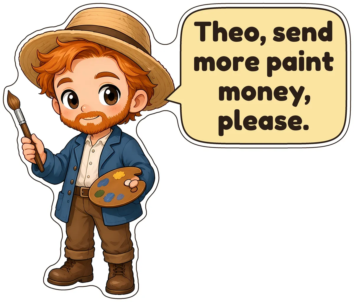 Vincent van Gogh storybook watercolor design