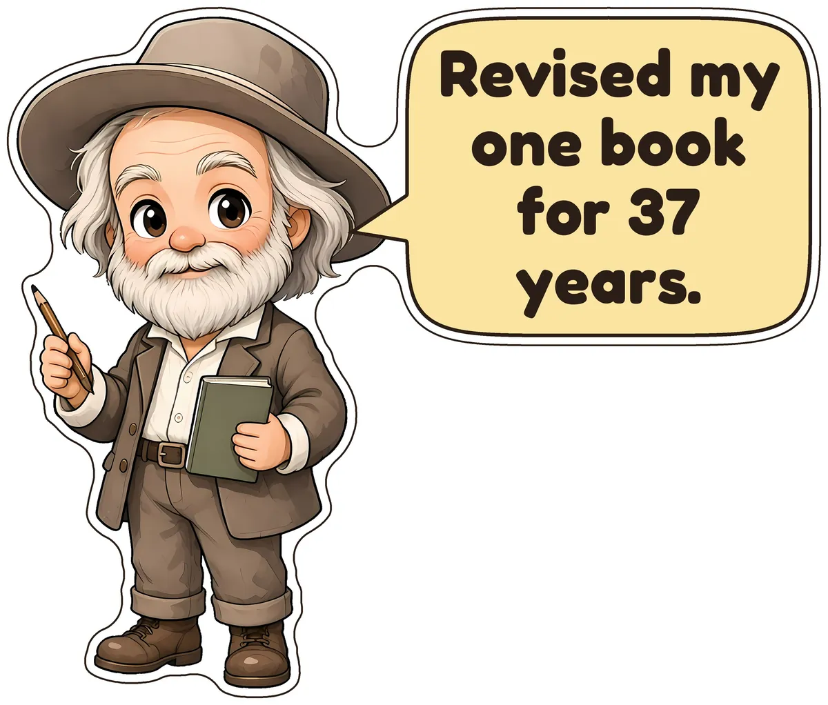 Walt Whitman storybook watercolor design
