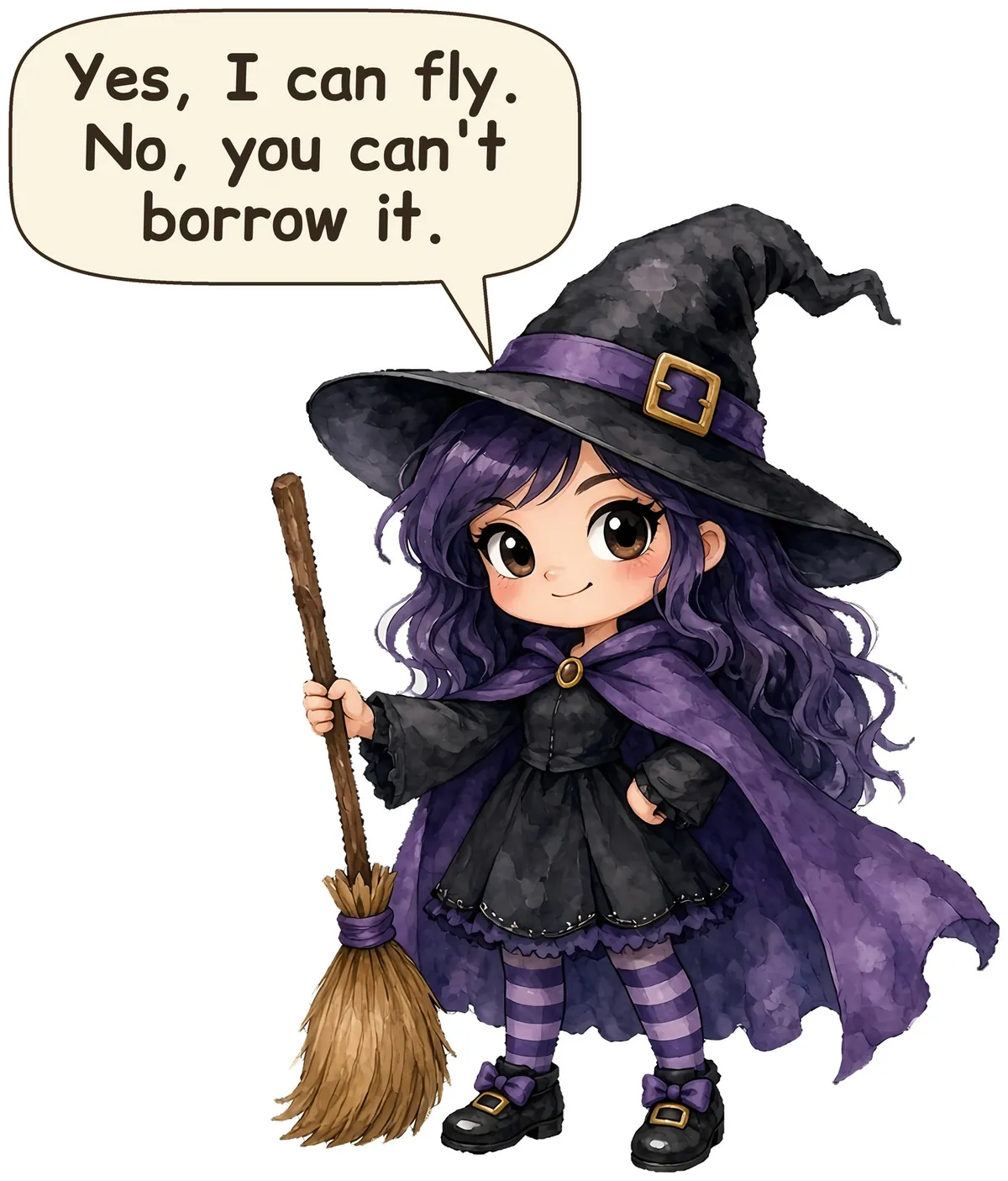 Witch storybook watercolor design